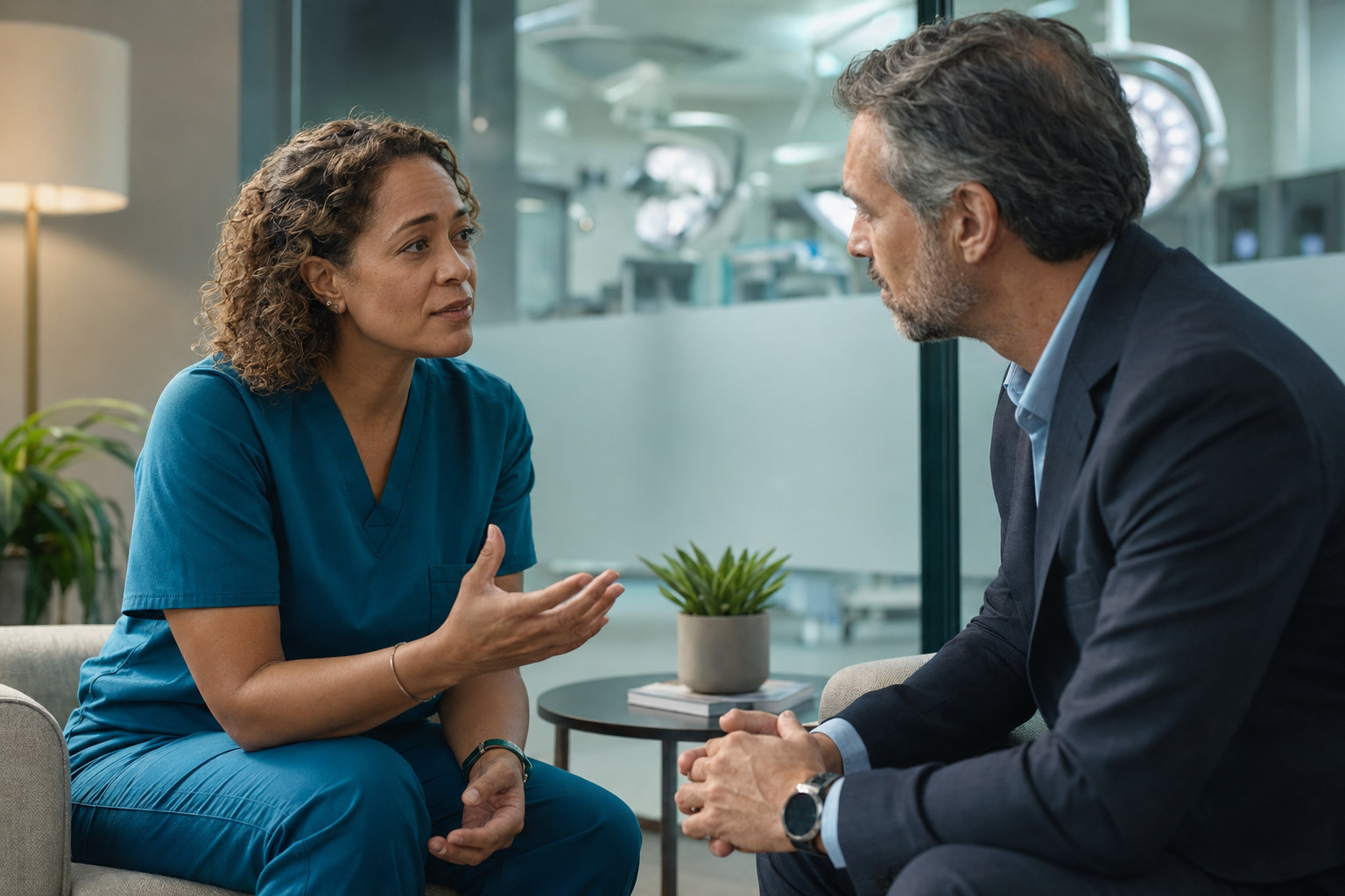 Healthcare leaders finding clarity during a focused consulting conversation